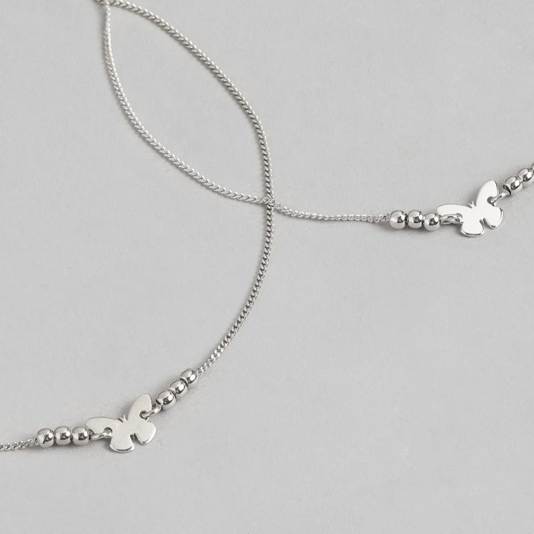 Minimalistic Butterfly 925 Sterling Silver Anklets