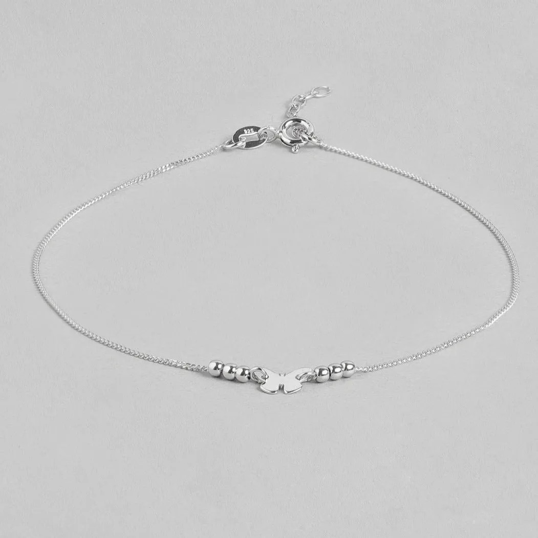 Minimalistic Butterfly 925 Sterling Silver Anklets