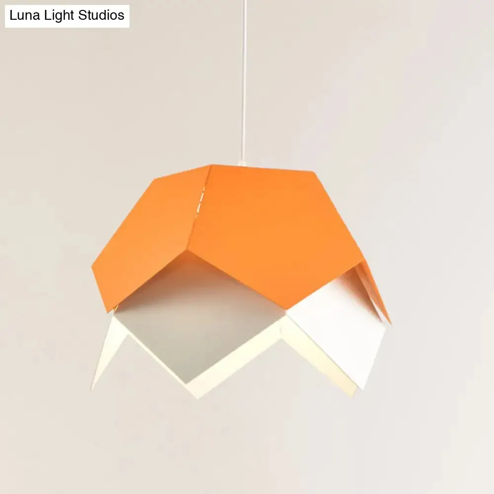 Modern Geometric Metal Ceiling Light with Colorful Hanging Pendant for Dining Room