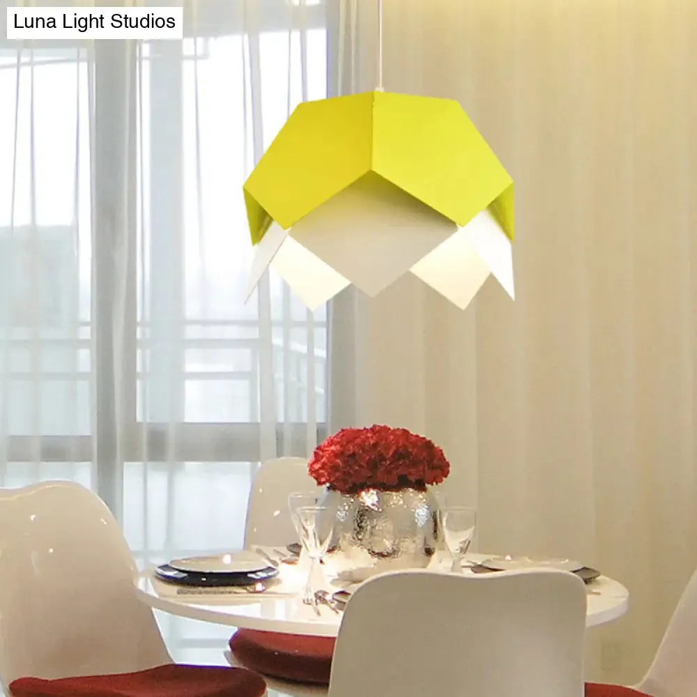 Modern Geometric Metal Ceiling Light with Colorful Hanging Pendant for Dining Room