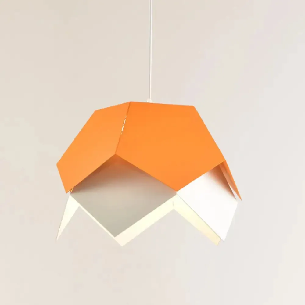 Modern Geometric Metal Ceiling Light with Colorful Hanging Pendant for Dining Room