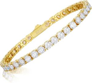 Moissanite Bracelet for Women 2/3/4/5MM Moissanite Tennis Bracelet Men 18K Gold Plated S925 Sterling Silver Bracelets 2.11-21.0CT D Color VVS1 Round Simulated Diamond Bracelets 6-8.5Inch Tennis Chain