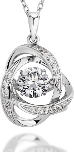 Moissanite Silver Necklace for Women, Dancing Floating Diamond 1 Carat Moissanite Necklace, Love Gifts for Her, Anniversary, Birthday, Mothers day gifts, Wife, Girlfriend