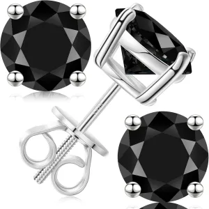 Moissanite Stud Earrings Screw Back 3-10mm 0.2ct-8.0ct 18K White Yellow Rose Gold Plated S925 Sterling Silver Round Cut D Color VVS1 Lab Created Moissanite Earrings for Women Men