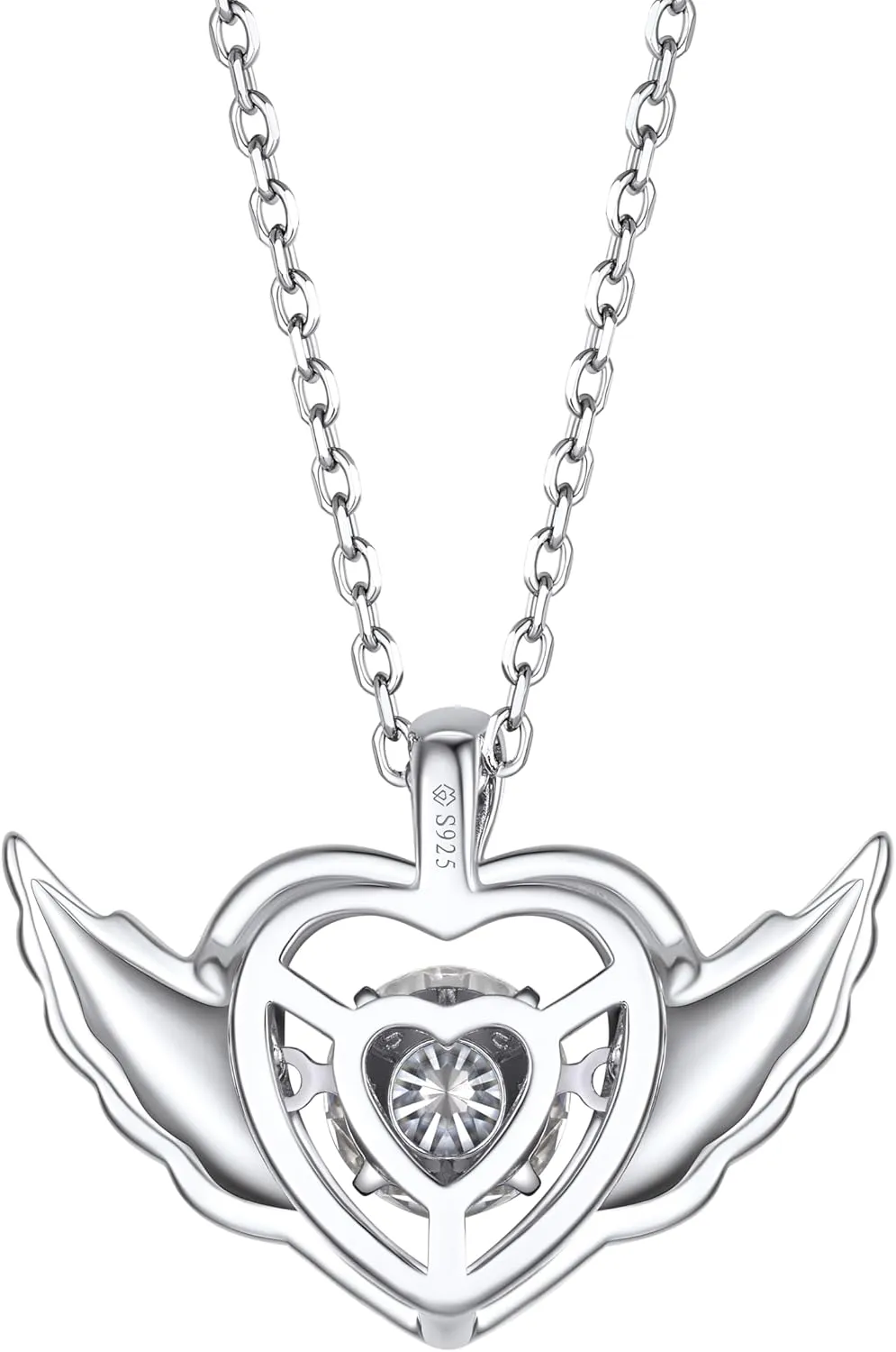 MomentWish Heart Necklace for Women, Sparkling Gift for Her, 1Carat Moissanite Heart Pendent for Her, 925 Sterling Silver Dance Necklace for Anniversary Christmas Valentines