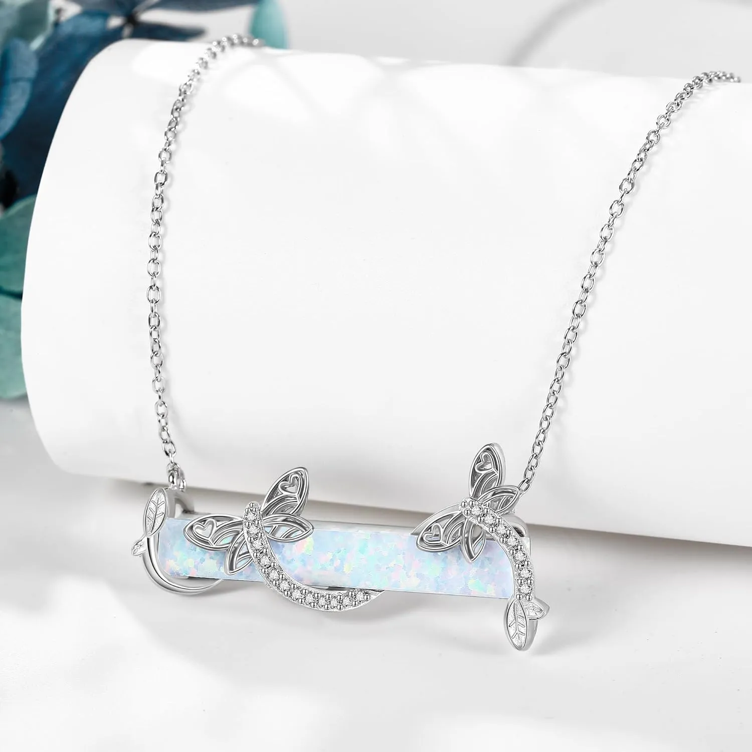 MONGAS Dragonfly/Opal Dragonfly/Moon Necklace Sterling Silver Mountain Mustard Seed Necklace Mustard Seed Jewelry for Women