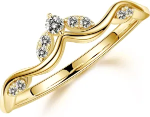MOOSEA Unique Moissanite Curved Wedding Band for Women, D Color VVS1 Clarity Lab Created Moissanite Stackable Rings 14K White Yellow Rose Gold Vermeil Moissanite Marquise Contour Band for Women Gifts