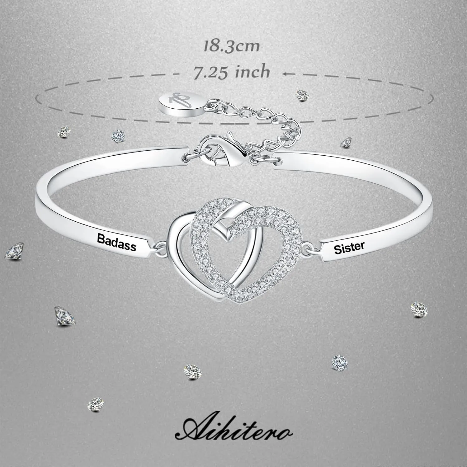 Mother's Day Badass Sister Gift, Always My Sister Forever My Friend Bangle Bracelet, Not Sisters by Blood But Sisters by Heart Women Jewelry Present from Brother BFF