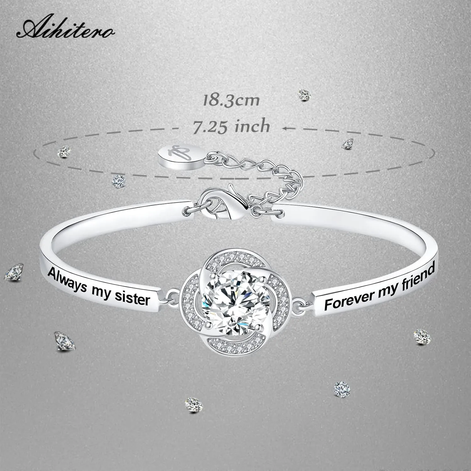 Mother's Day Badass Sister Gift, Always My Sister Forever My Friend Bangle Bracelet, Not Sisters by Blood But Sisters by Heart Women Jewelry Present from Brother BFF