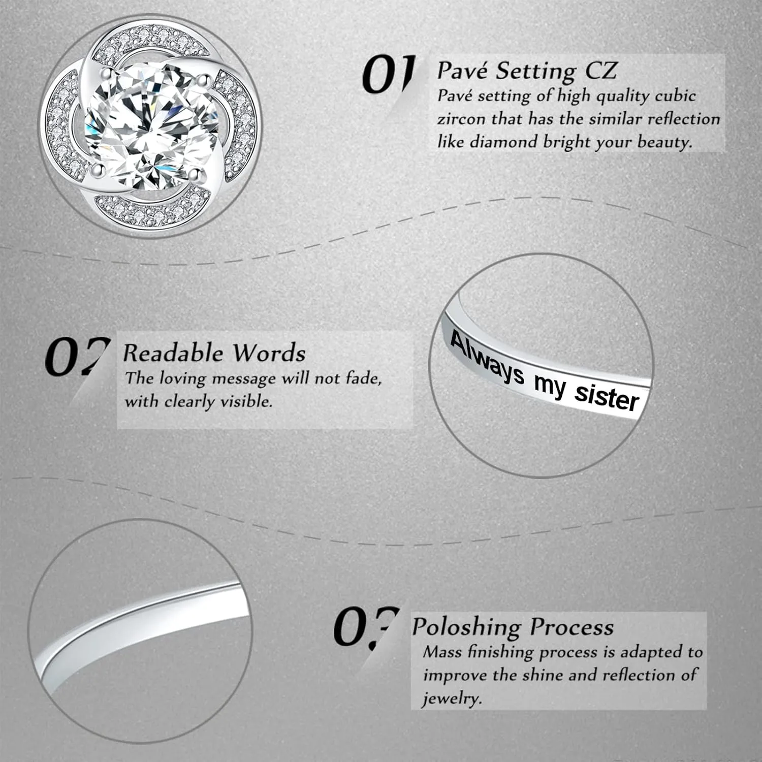 Mother's Day Badass Sister Gift, Always My Sister Forever My Friend Bangle Bracelet, Not Sisters by Blood But Sisters by Heart Women Jewelry Present from Brother BFF
