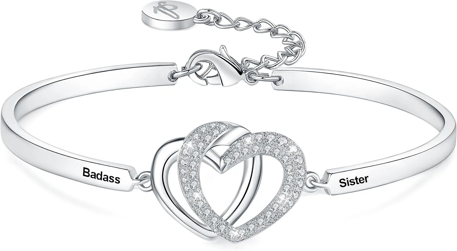 Mother's Day Badass Sister Gift, Always My Sister Forever My Friend Bangle Bracelet, Not Sisters by Blood But Sisters by Heart Women Jewelry Present from Brother BFF
