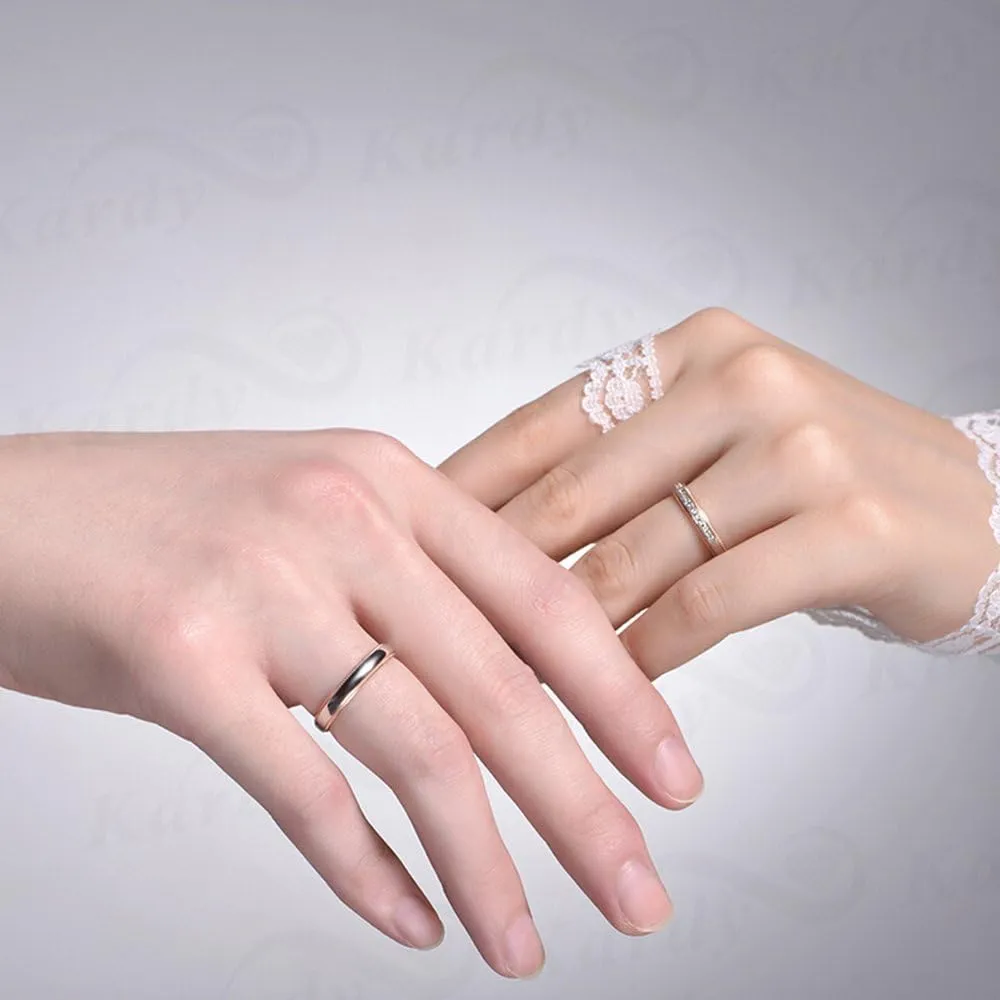 Natural Diamond 14K Rose and White Gold Wedding Engagement Promise Couple Ring Set(0.15cttw, G-H Color, VS-SI1 Clarity)