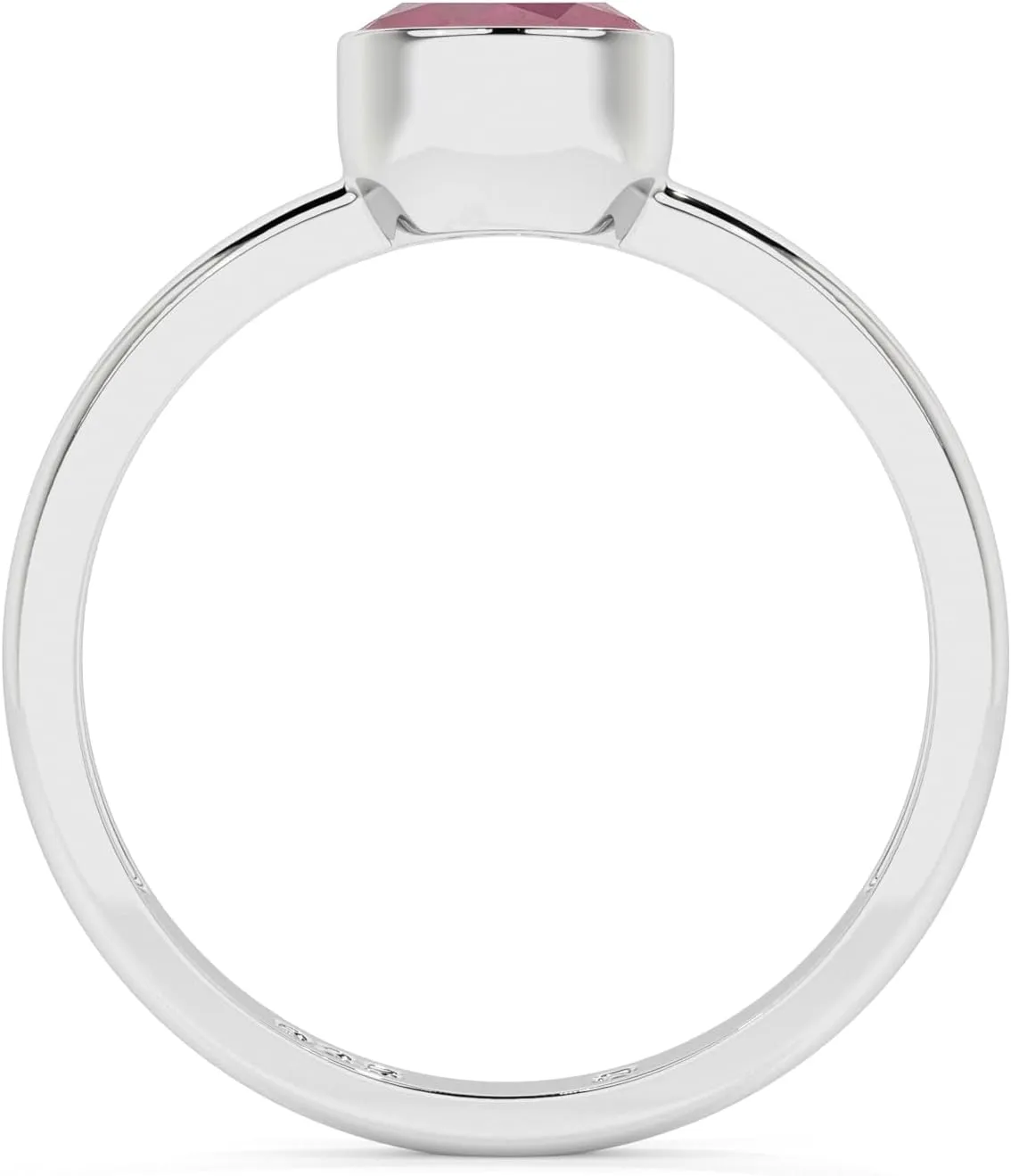 Natural Gemstone Solitaire Rings for Women in Sterling Silver, Birthstone Jewelry Gifts for Her Birthday, Anniversary, Christmas (Bezel-Set, Oval/Pear/Round)