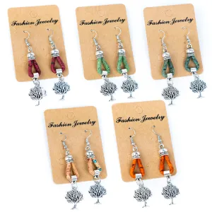 Natural Handmade Cork tree Earrings for Women-ER-157-MIX-5