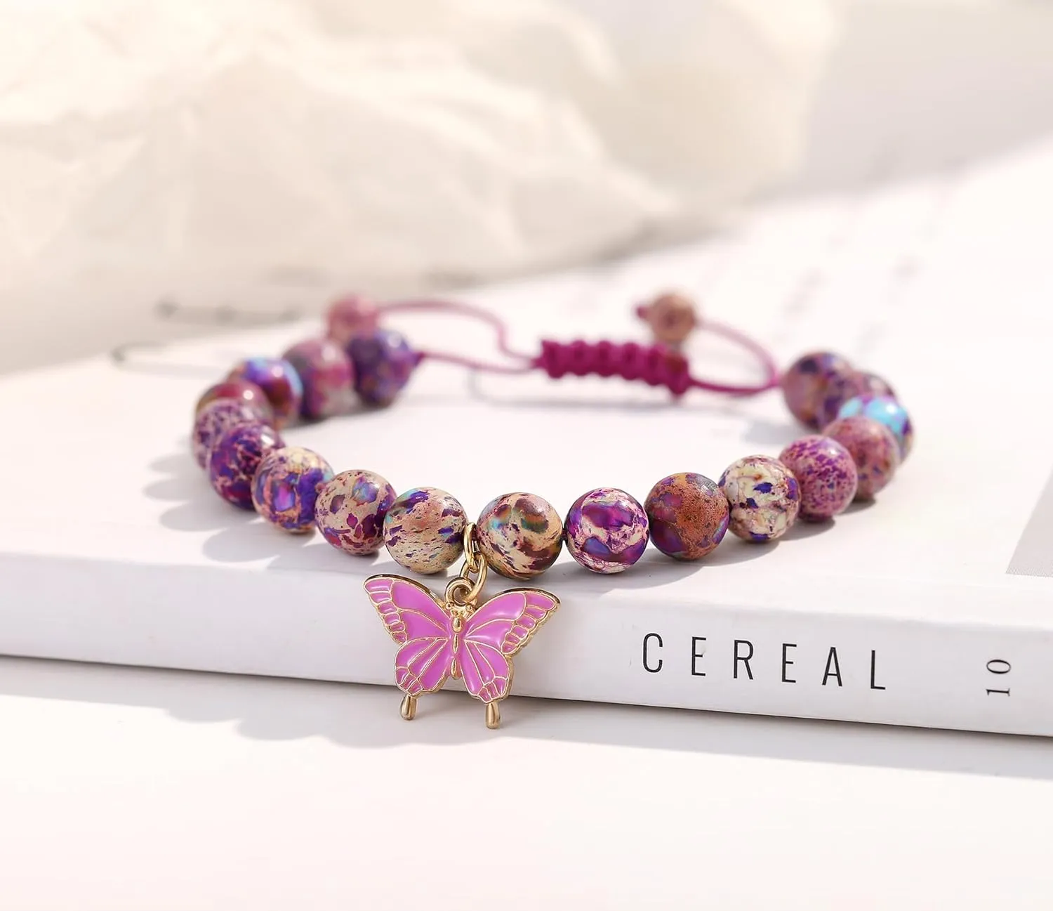 Natural Stone Butterfly Cross Heart Sunflower Pendant Bracelet Suitable for Christmas New Year Valentine'S Day Birthday Bracelet Gifts