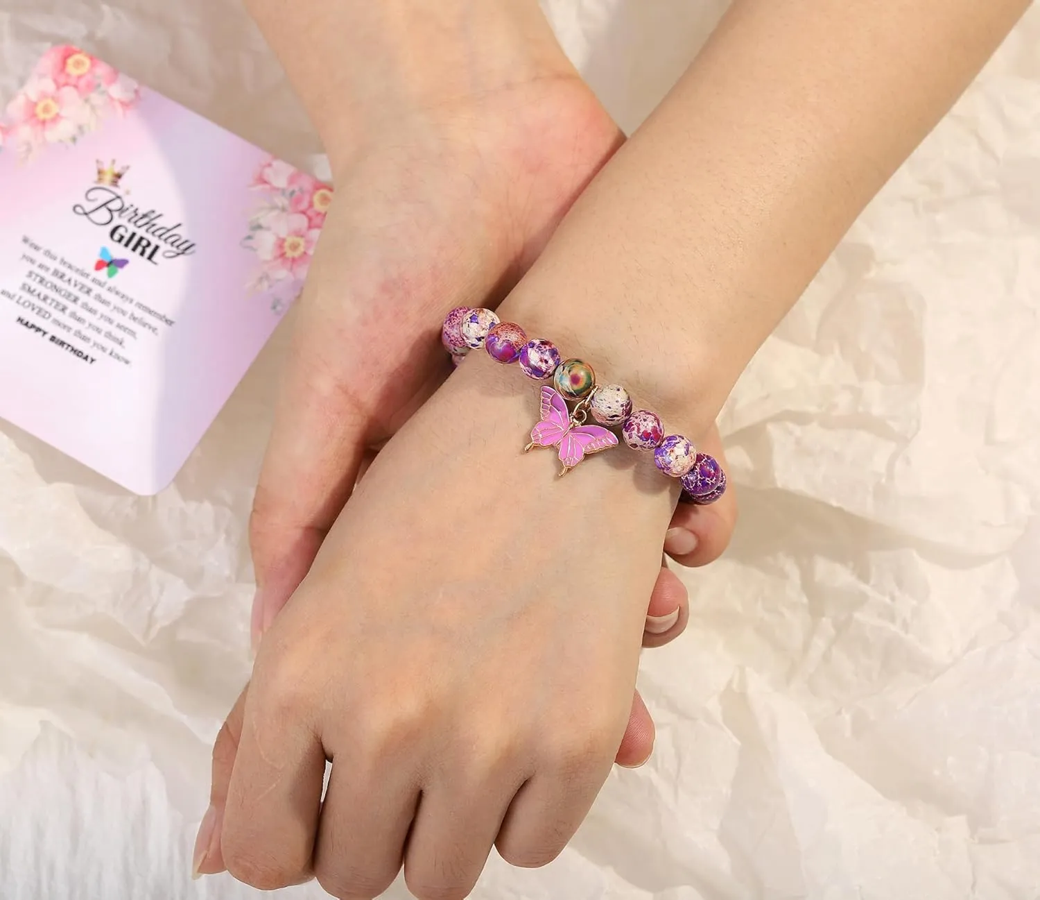 Natural Stone Butterfly Cross Heart Sunflower Pendant Bracelet Suitable for Christmas New Year Valentine'S Day Birthday Bracelet Gifts