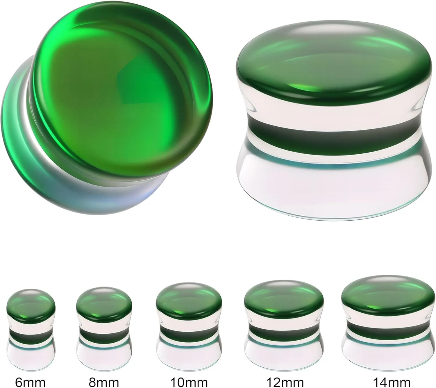 Natural Stone Ear Gauge Double Flare plugs Stretcher Lobe Earring Piercing Jewelry Plug Gauges, Sold as a Pair 6mm-14mm