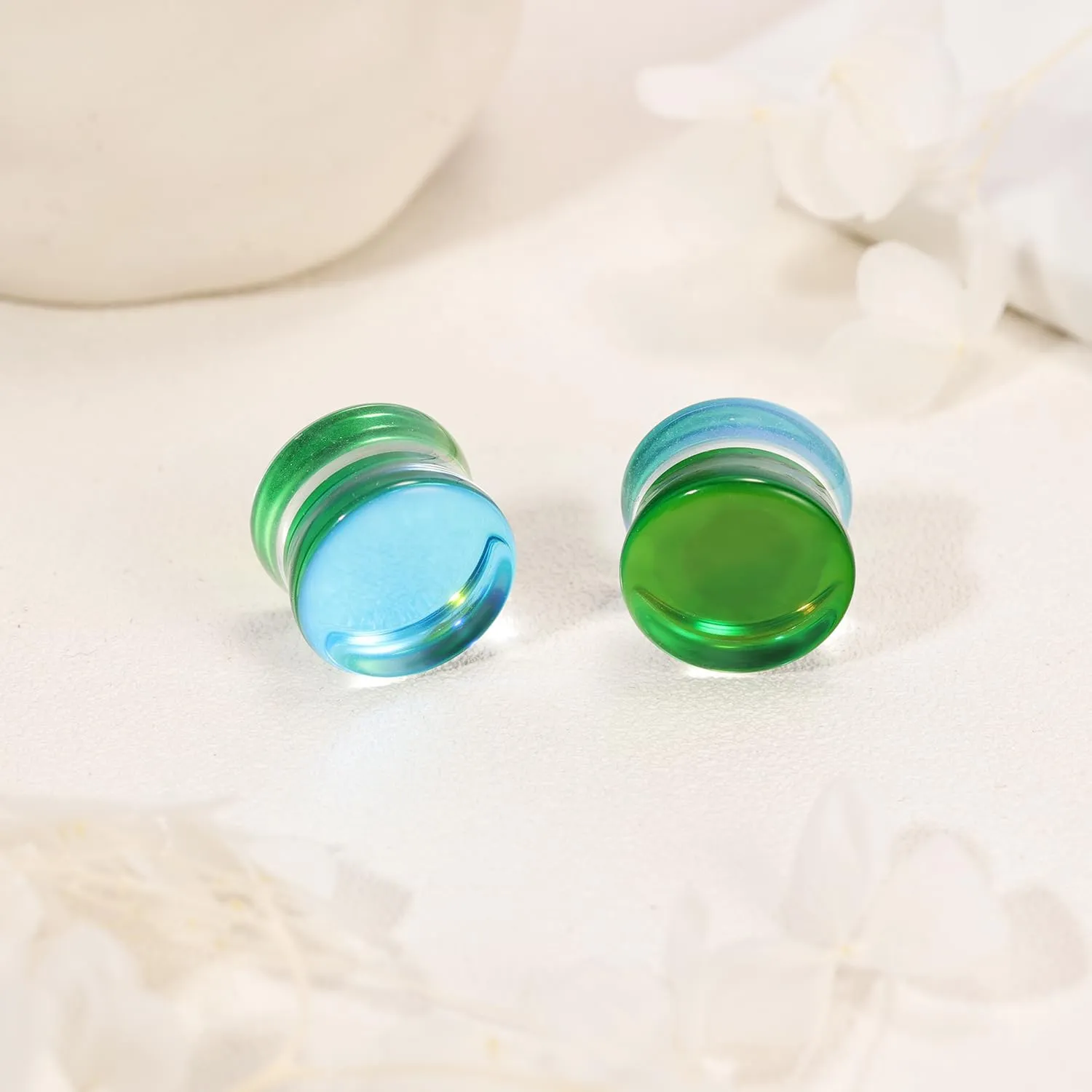 Natural Stone Ear Gauge Double Flare plugs Stretcher Lobe Earring Piercing Jewelry Plug Gauges, Sold as a Pair 6mm-14mm