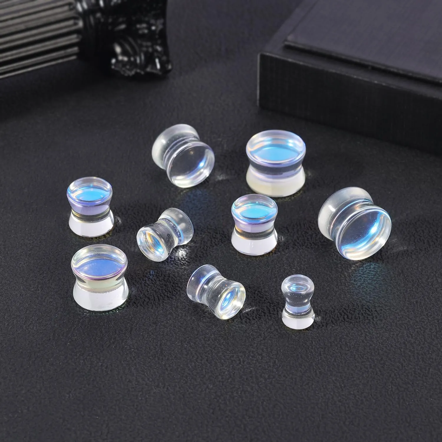 Natural Stone Ear Gauge Double Flare plugs Stretcher Lobe Earring Piercing Jewelry Plug Gauges, Sold as a Pair 6mm-14mm