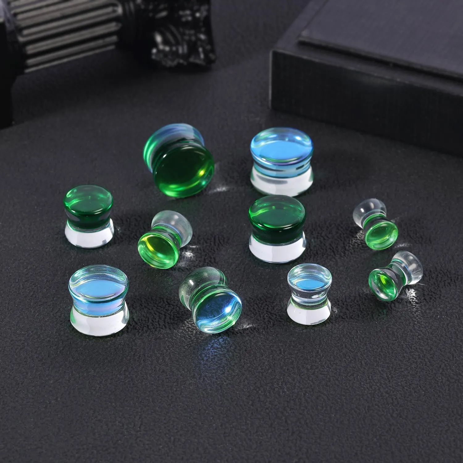 Natural Stone Ear Gauge Double Flare plugs Stretcher Lobe Earring Piercing Jewelry Plug Gauges, Sold as a Pair 6mm-14mm