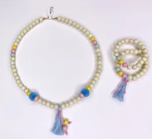 NECKLACE AND BRACELET SET WHITE