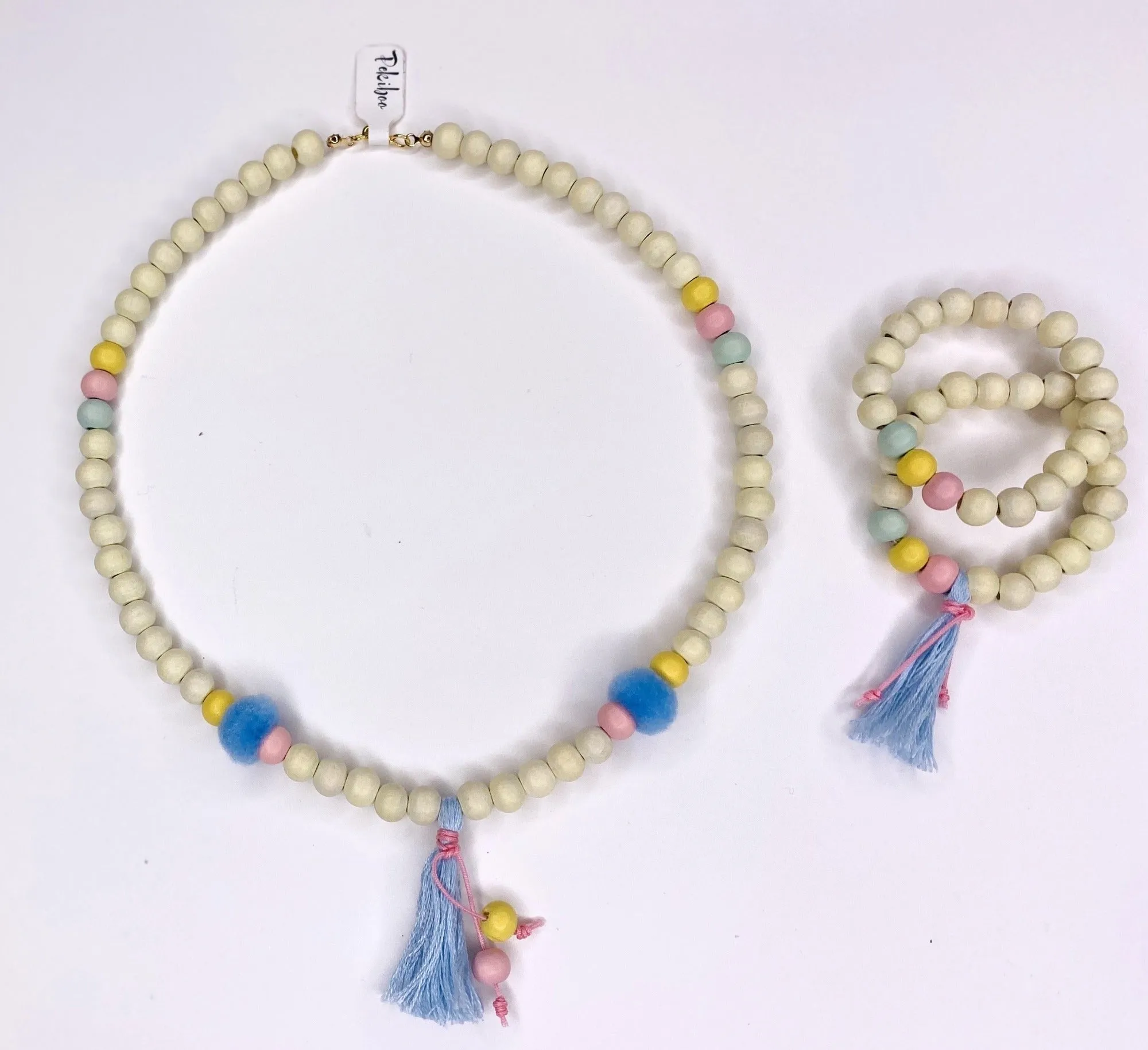 NECKLACE AND BRACELET SET WHITE