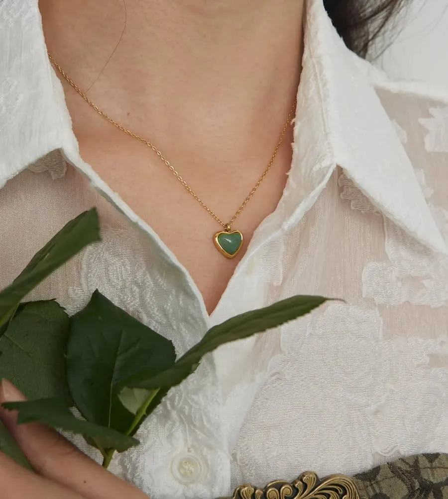 Necklace and Earring Sets for Women Gold Jewelry Set Valentines Day Gifts for Women Red Heart Friendship Necklace Fashion Love Women Gifts