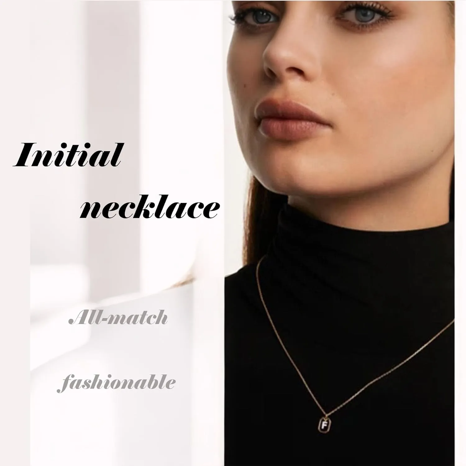Necklace Gold Initial Necklace for Women, Women Gold Necklace Dainty, Letter Necklace Initial Charm Jewelry, Gold Initial Pendant