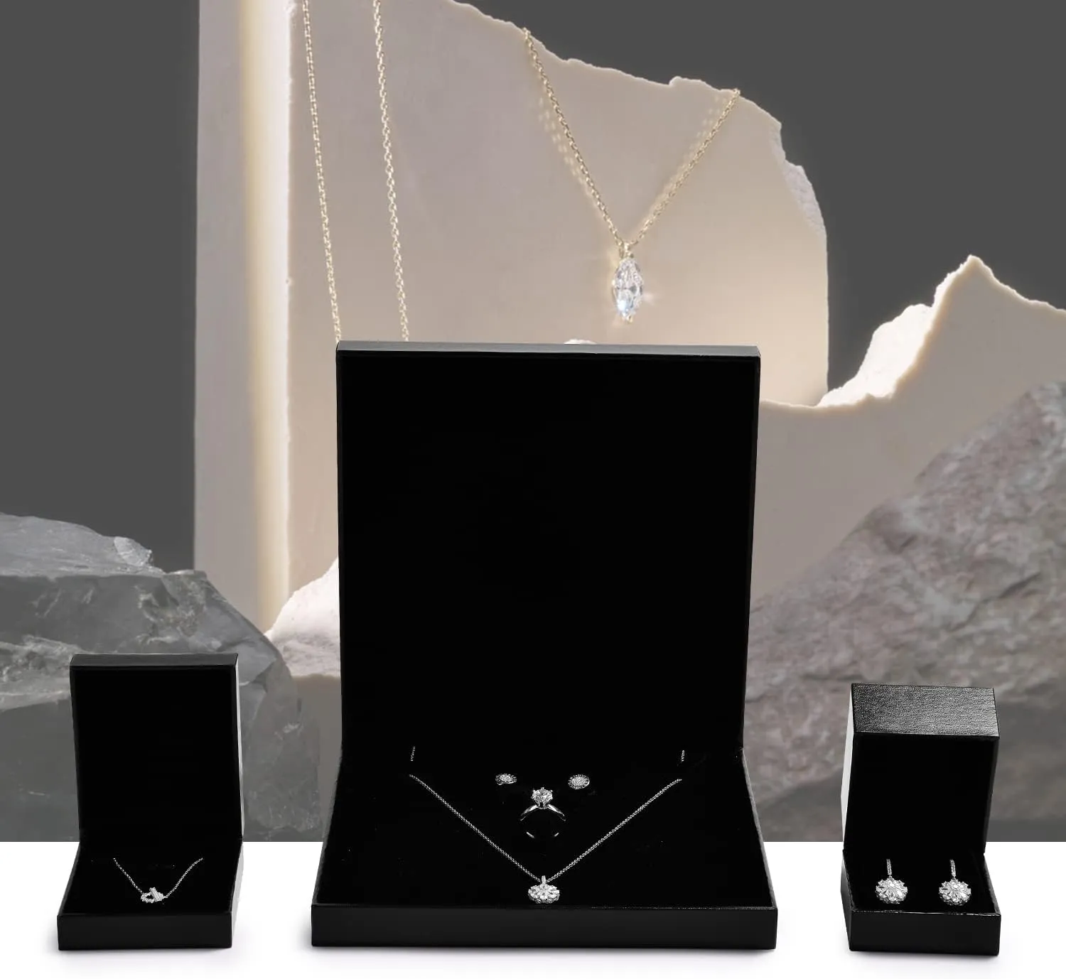 Oirlv Black Earrings Box Wedding/Propose Jewelry Gift Earring studs Box Velvet Insert