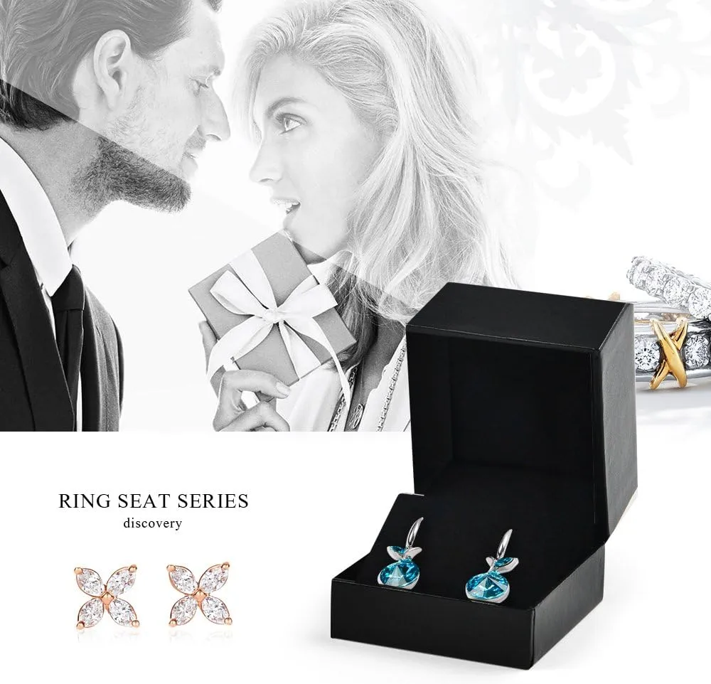 Oirlv Black Earrings Box Wedding/Propose Jewelry Gift Earring studs Box Velvet Insert