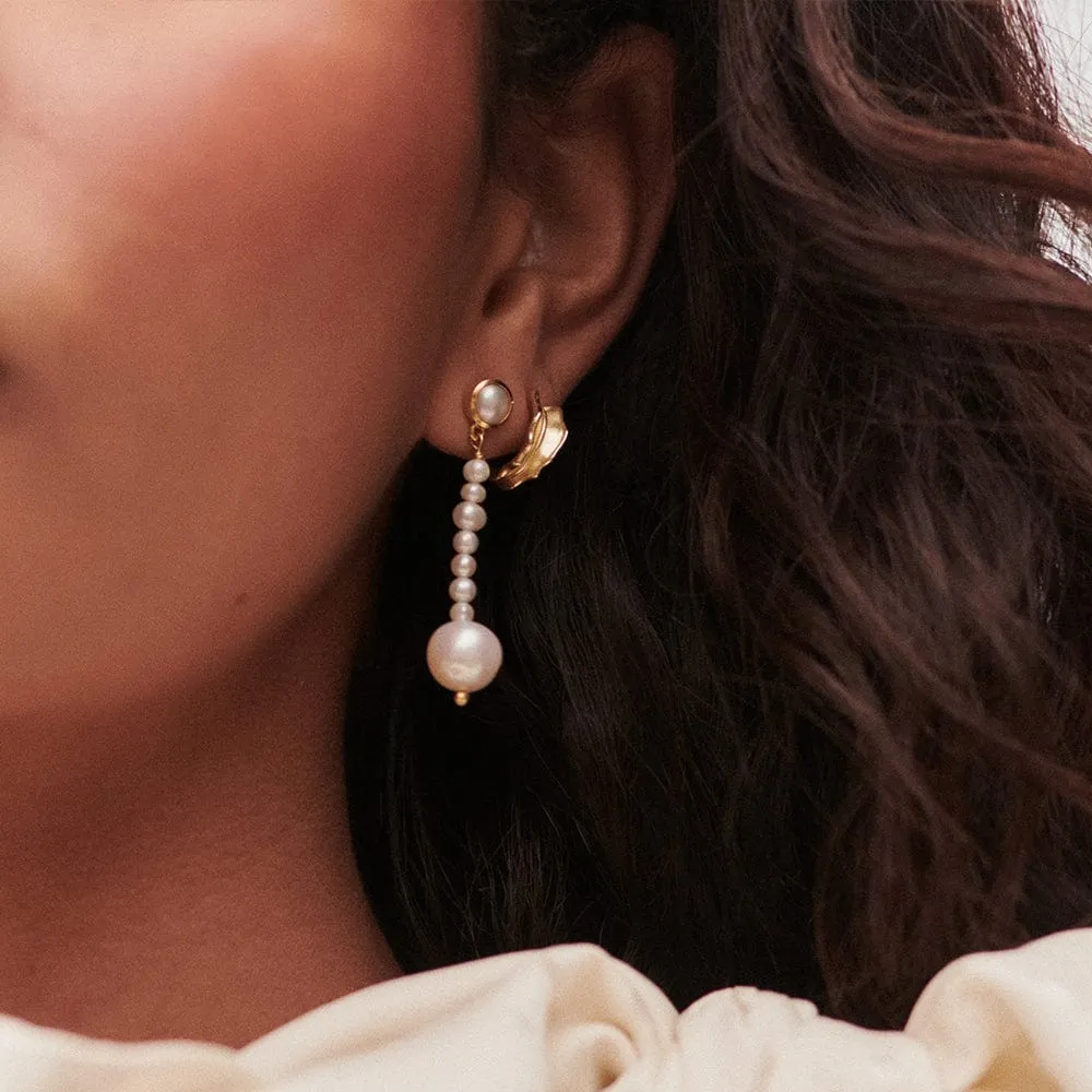 Organic Mini Hoop Earrings 18ct Gold Plate