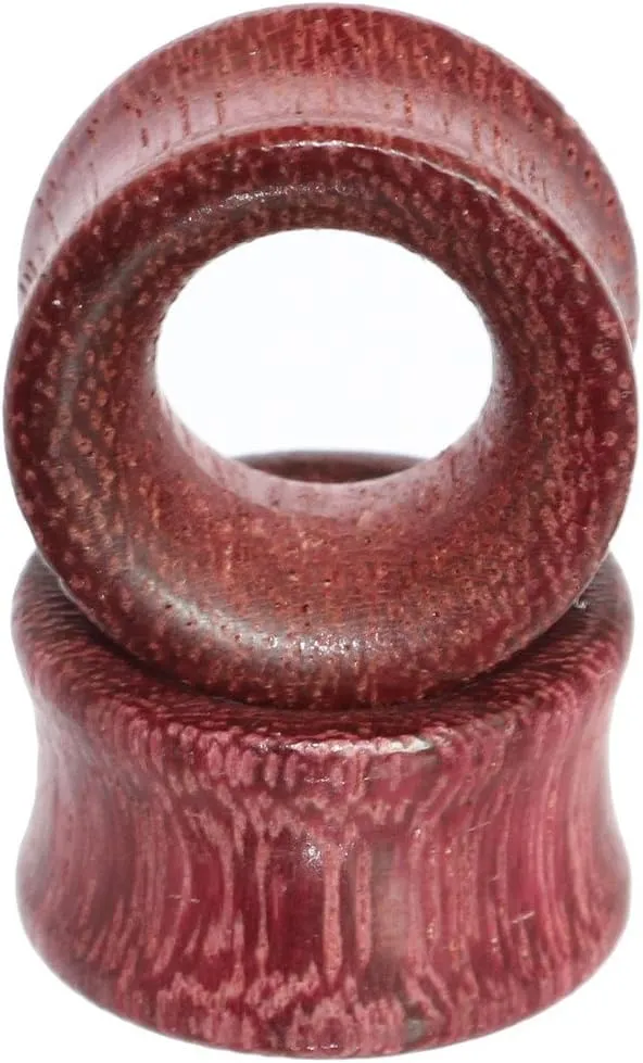 Organic Wood Double Flare Hollow Flesh Tunnel Plug Ear Stretching Kit Gauge 8mm to 20mm