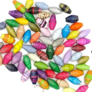 Outreach Uganda Handcrafted Paper Beads for Jewely Making and Crafts - Multi Color Variety Mix - Recycled Paper Beads - Beads for Jewelry and Crafts - Beads for Necklaces and Bracelets (300 Count)