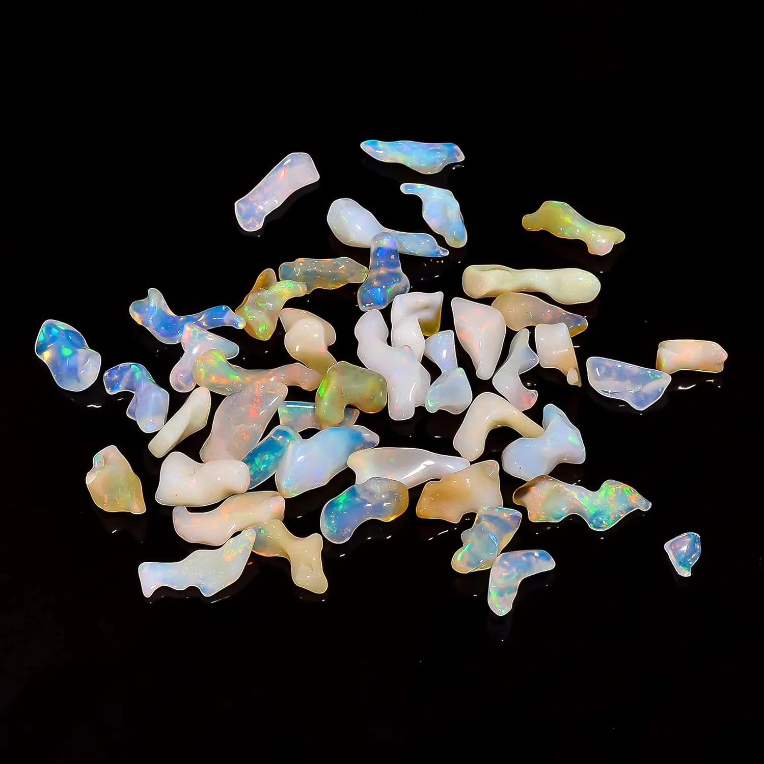 Pack of 5, Organic Opal, Ethiopian Opal, Fire Play Opal, Opal Supply, Jewelry Making Stones, DIY Crystals, Chakra Opal, Healing Opals, Birthstone, Opal Bone, Rainbow Opal