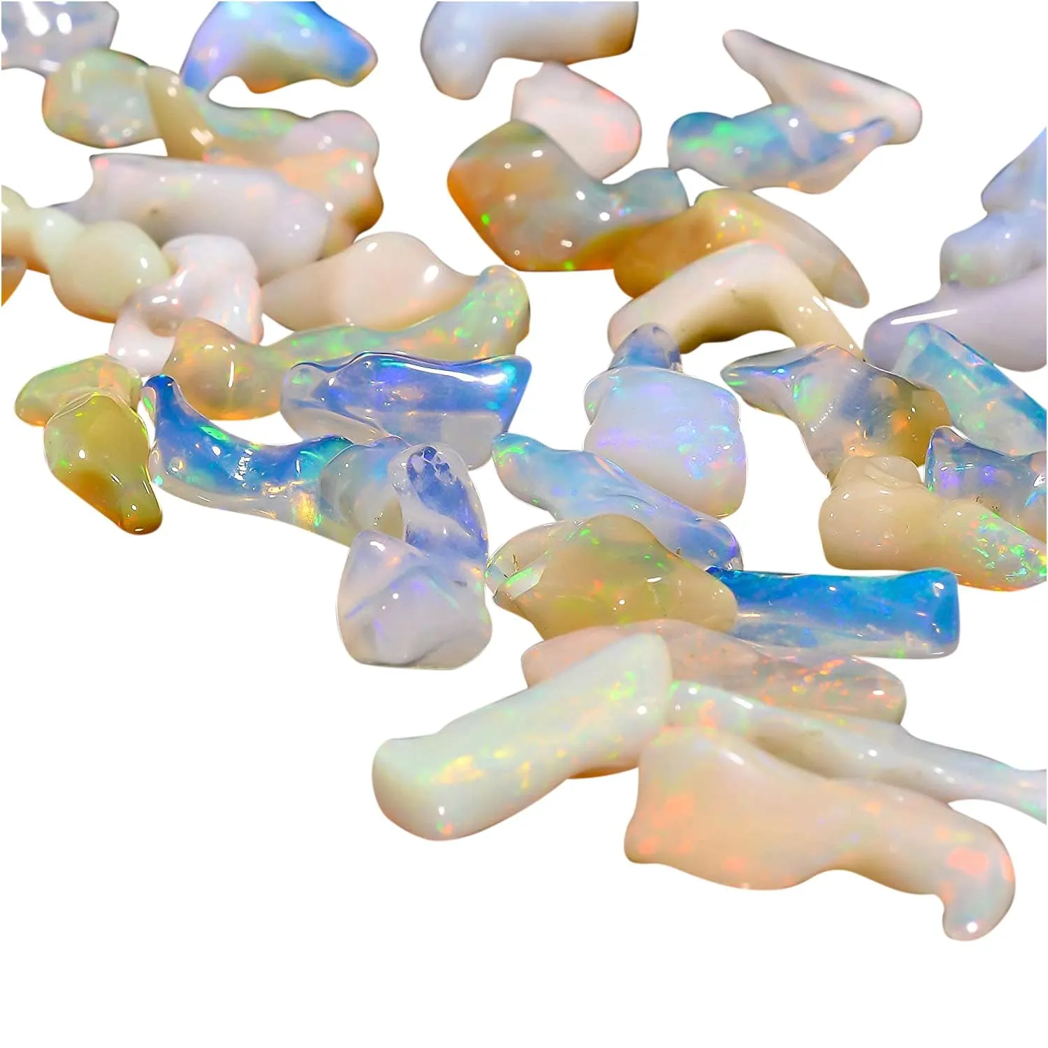 Pack of 5, Organic Opal, Ethiopian Opal, Fire Play Opal, Opal Supply, Jewelry Making Stones, DIY Crystals, Chakra Opal, Healing Opals, Birthstone, Opal Bone, Rainbow Opal