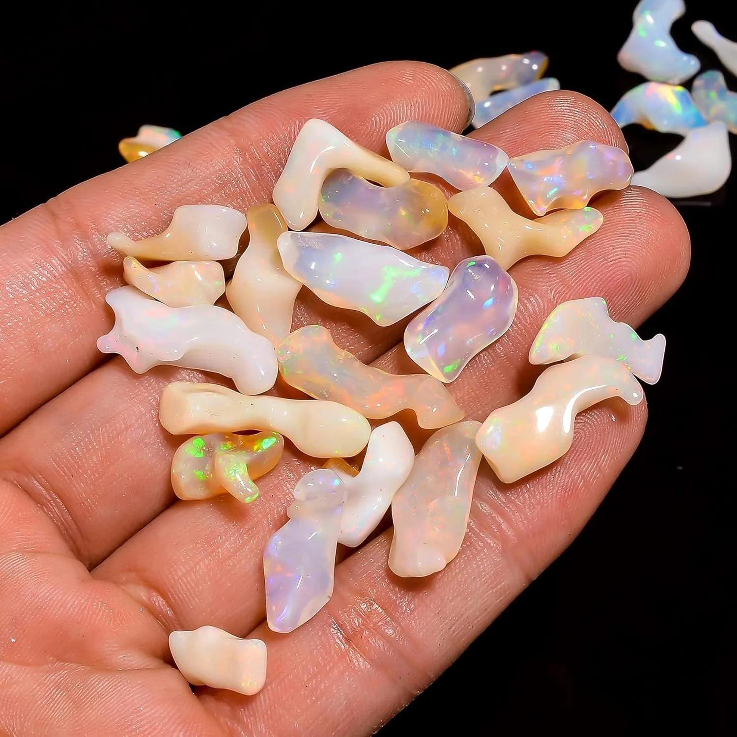 Pack of 5, Organic Opal, Ethiopian Opal, Fire Play Opal, Opal Supply, Jewelry Making Stones, DIY Crystals, Chakra Opal, Healing Opals, Birthstone, Opal Bone, Rainbow Opal