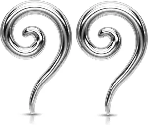 Pair Silver Steel 0g 2g 4g 6g 8g Ear Plugs Tunnels Tapers Pinchers Horseshoes Gauges Hangers Septum