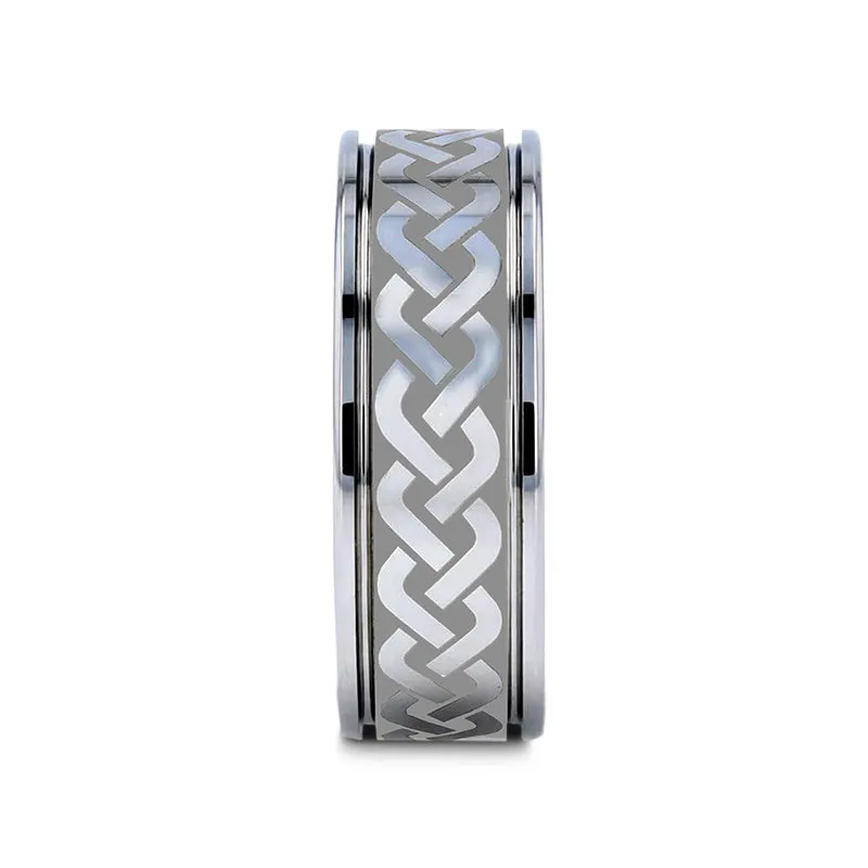 PALLAS Laser Engraved Tungsten Ring with Celtic Knot - 6mm - 10mm