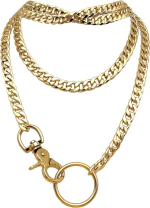paloli Women's Slip Chain Rainbow Heart O-Ring Chunky Chain Necklace, Rays Cuban Long Layered Jewelry, Adjustable Lariat Y-Necklace Heart Loop Choker