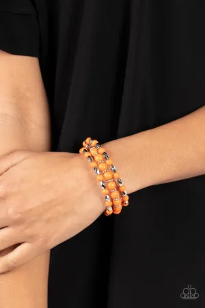 Paparazzi Bracelet ~ Colorfully Coiled - Orange