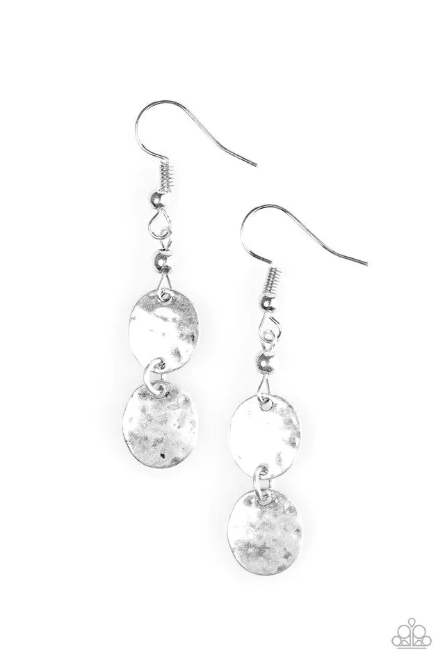 Paparazzi Earring ~ GLEAM Machine - Silver