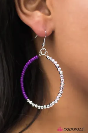 Paparazzi Earring ~ Now Youre Talkin - Purple