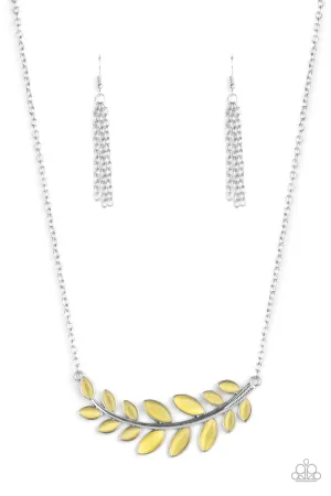Paparazzi Necklace ~ Frosted Foliage - Yellow