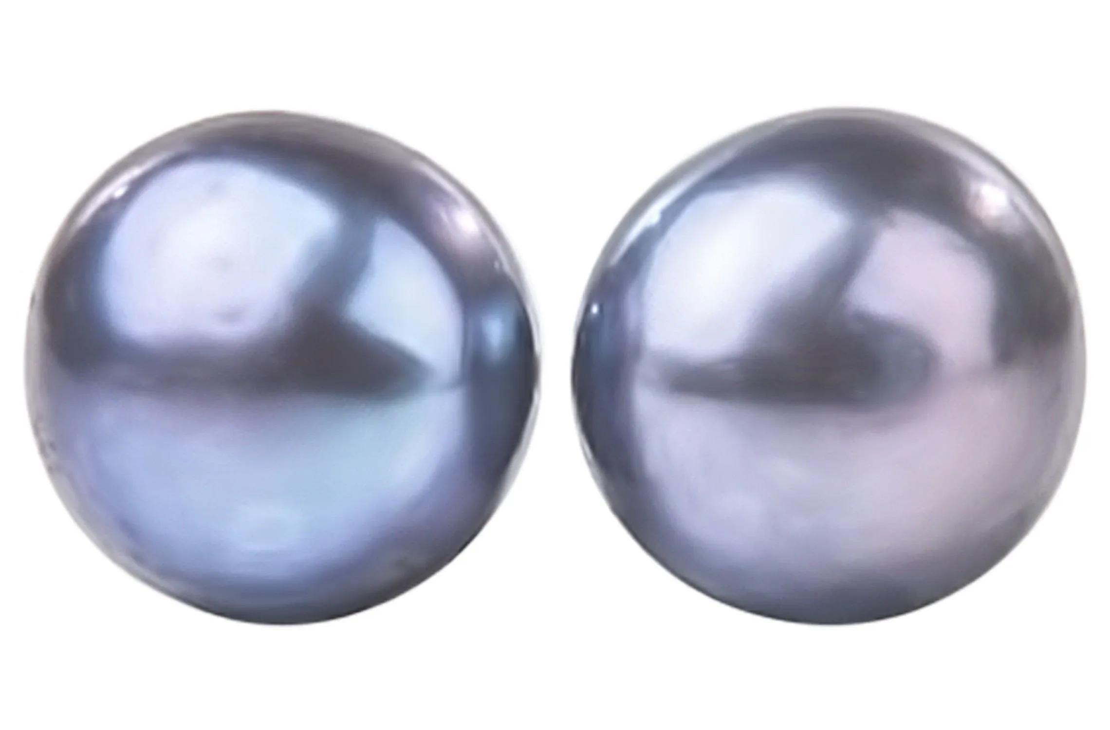 Peacock Blue Freshwater Pearl Stud Earrings Sterling Silver 5mm
