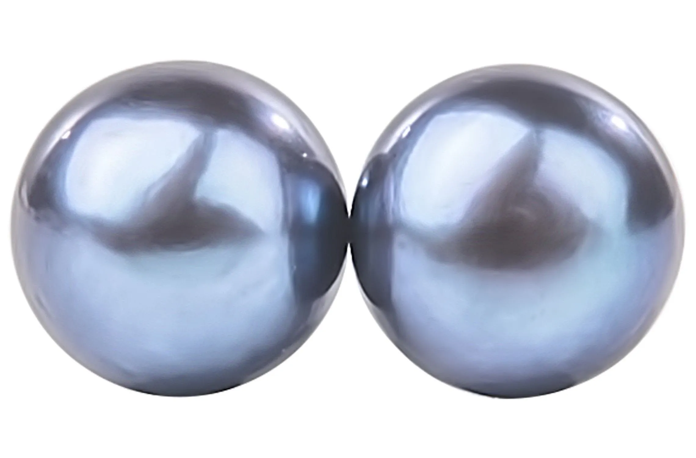 Peacock Blue Freshwater Pearl Stud Earrings Sterling Silver 8mm