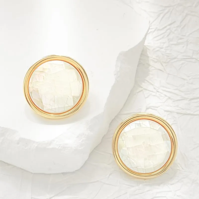 Pearl Stud Earrings for Women, Faux Large Gold Pearl Earrings Studs, Dainty White Big Pearl Earrings Pearl Statement Earrings Gold Studs