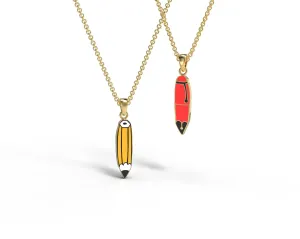 Pen & Pencil - Double Sided Pendant