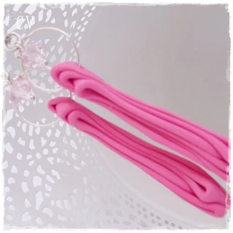 Pink Polymer Clay Earrings