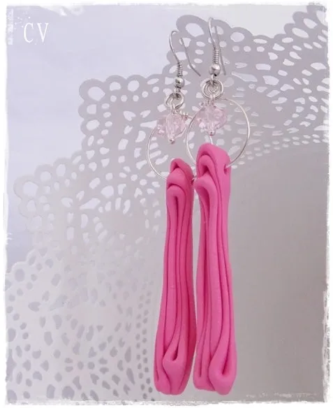 Pink Polymer Clay Earrings