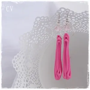 Pink Polymer Clay Earrings